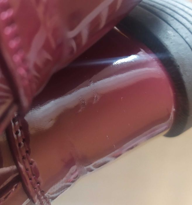 Lakierowane bordowe jesienne botki glany 22 h&m jak nowe eleganckie