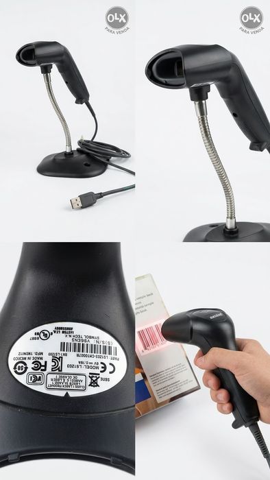 Leitor de Código de Barras Symbol LS1203 com Suporte Flexível (USB