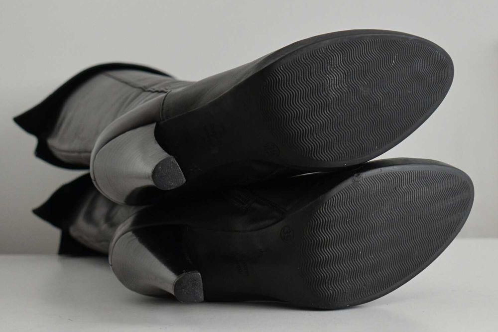 Muszkieterki Bruno Premi kozaki za kolano WYGODNY słupek skóra 100% 39