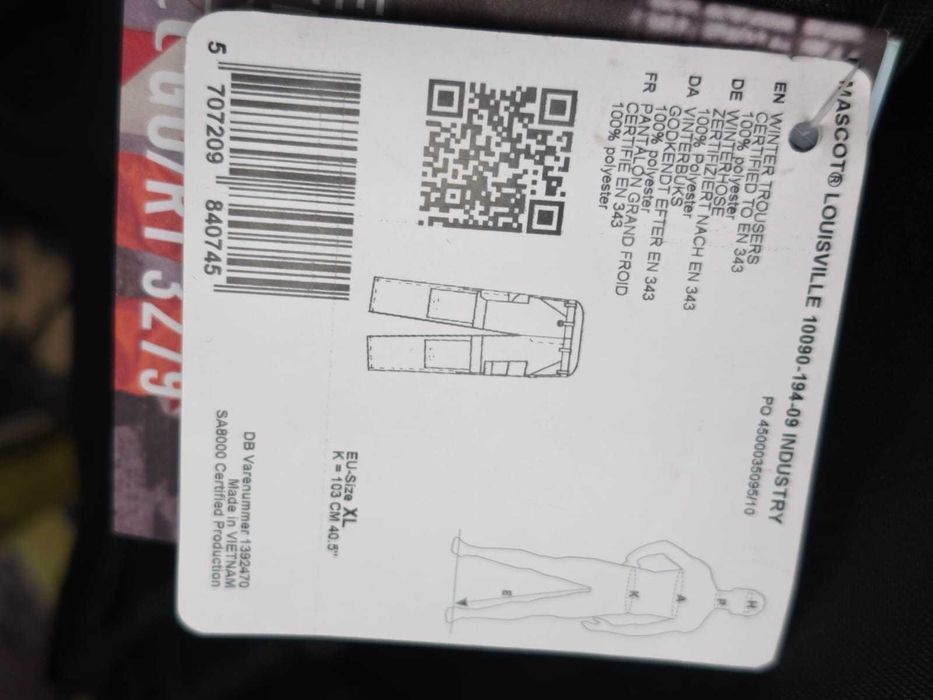 Spodnie robocze zimowe Mascot Louisville XL NOWE OUTLET -53%
