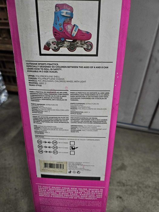 Patins em linha decathlon love gato rosa azul tamanho tamanho 30 a 33