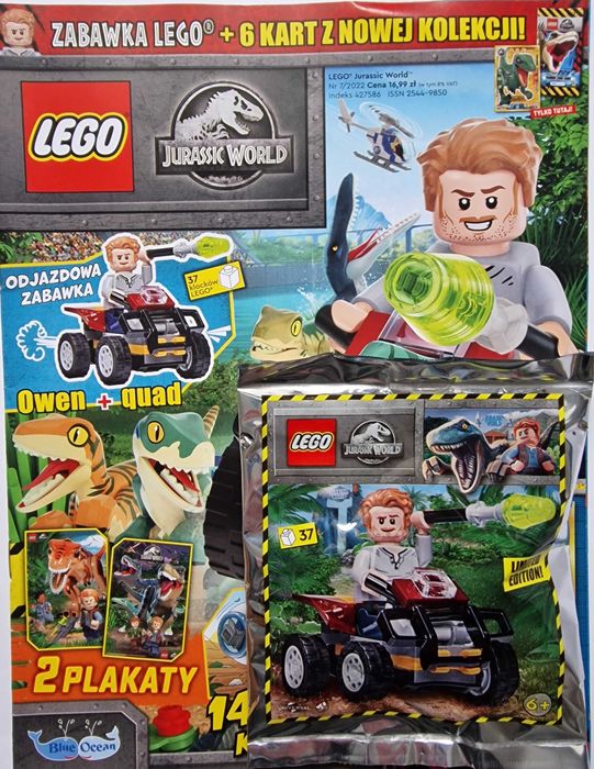 9 X magazyn Lego klocki JURASSIC WORLD ROK 2022 zestaw folia+GRATIS