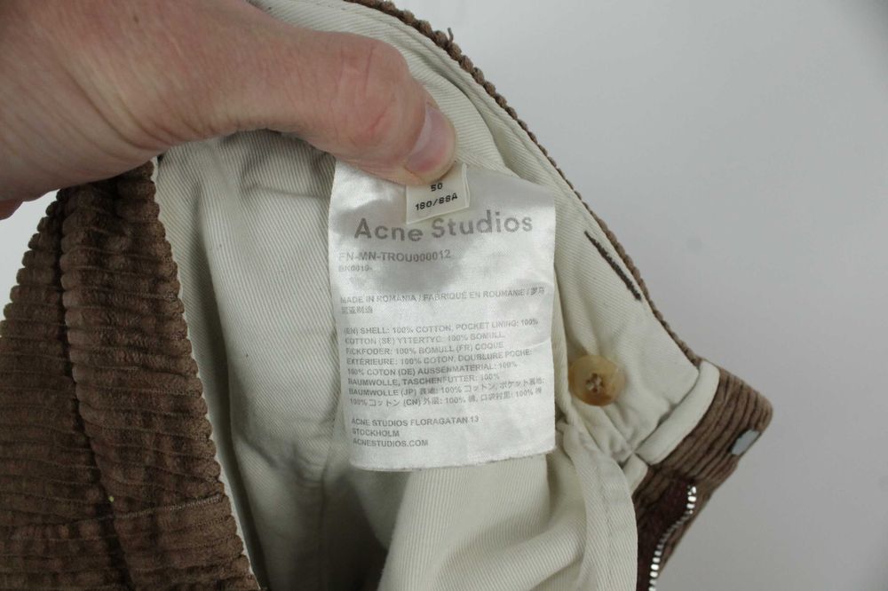 Брендові вельветові штани брюки Acne Studios Brown Corduroy 50 W34/L32