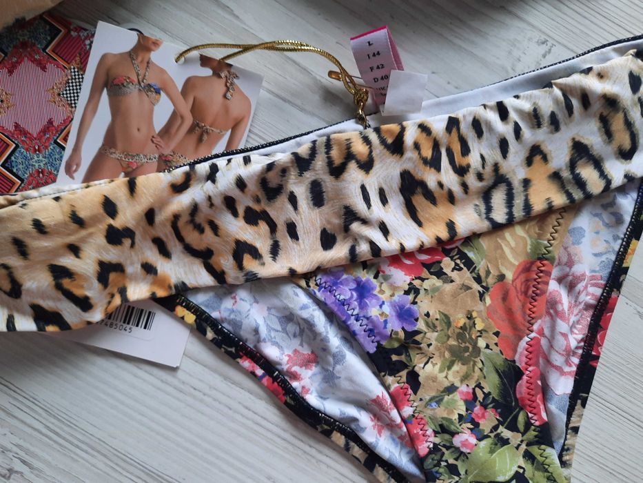 Купальник Charmante бандо р.40В M L леопардовый без пушапа 80А 80В 75В