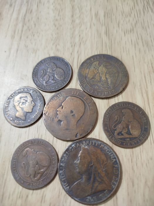 Moedas em cobre antigas