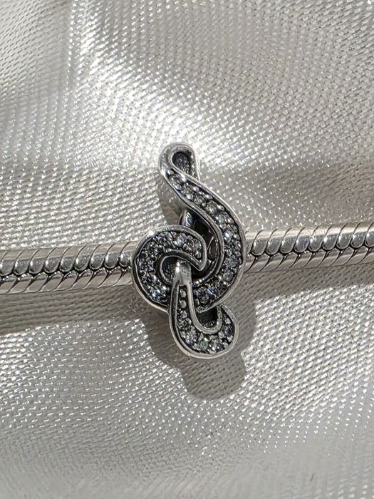 Charms srebrny zawieszka do pandora bransoletki nuta muzyka prezent S925
