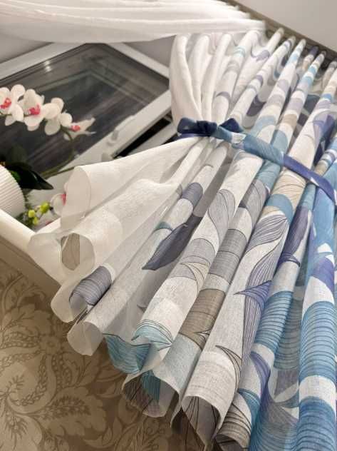 Готові тюль гардина кухня вітальня (є пошив) карниз 1.8-2 м ширини