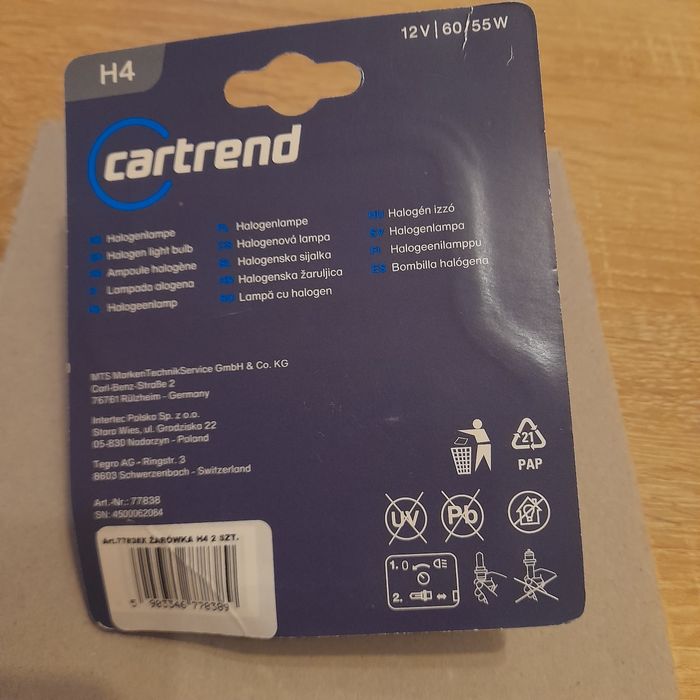 Żarówki H4 halogenowe-Cartrend