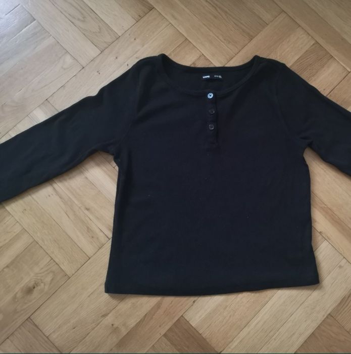 Tshirt damski Sinsay longsleeve czarny M długi rękaw 38 24 hm