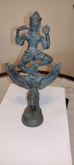 Estatueta Deus Vishnu montando Garuda - Imperio Khmer