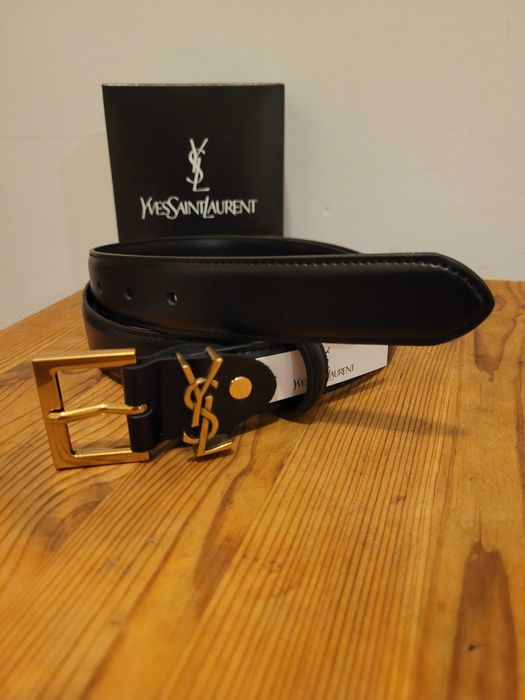 Czarny skórzany damski pasek 105 cm