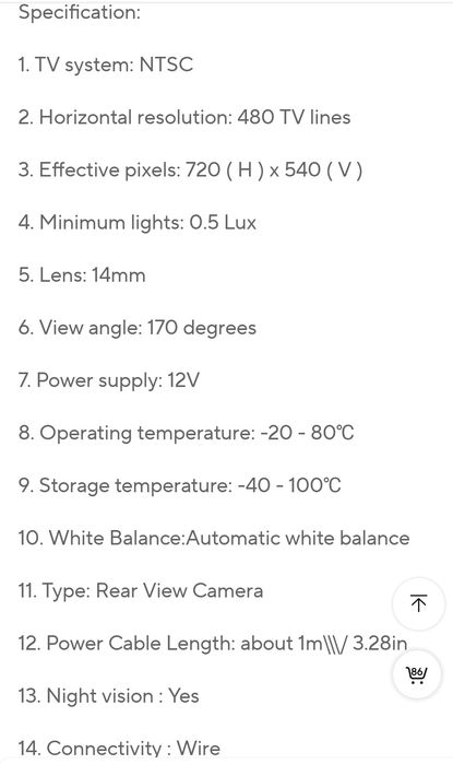 Camara Traseira | Back Car View