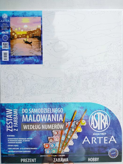 Obraz Kayet do malowania po numerach Wenecja wioślarze 40x50cm