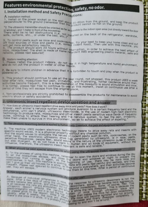 Odstraszacz na konary, gryzonie jako nocna lampka