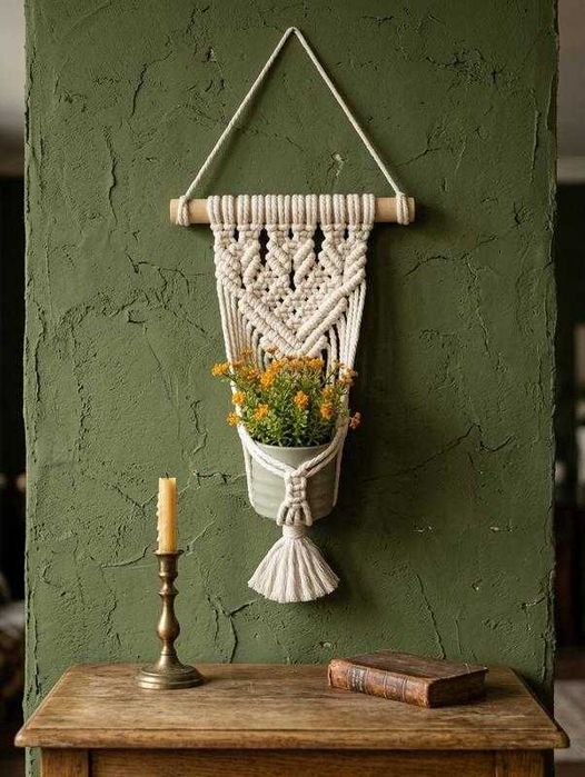 Макраме кашпо панно кашпо для суккулентів декор