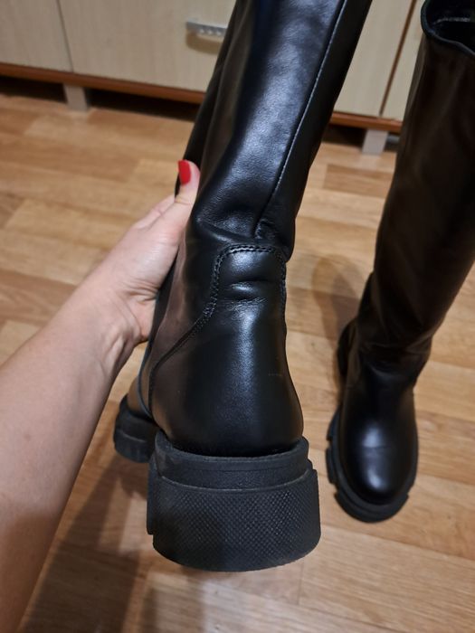 Шкіряні чоботи евро зима нові