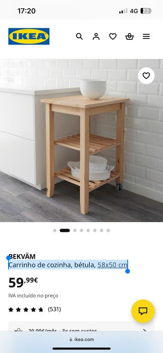 mesa carrinho apoio cozinha