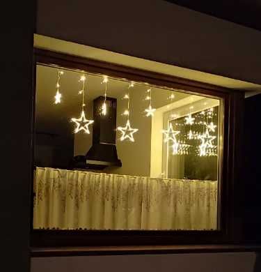Kurtyna świetlna 120LED Gwiazdki lampki choinkowe