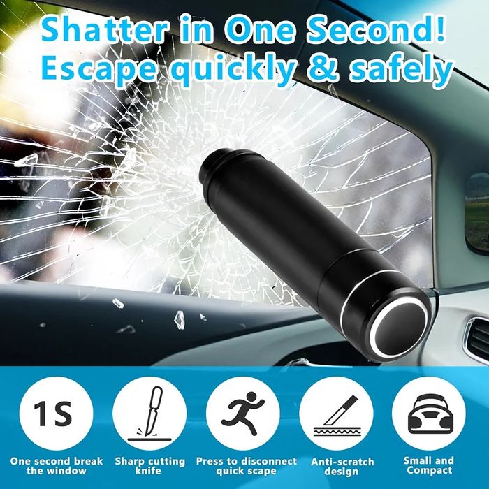 młotek bezpieczeńtwa awaryjny wybijak do szyb i przecinak do pasów 2w1