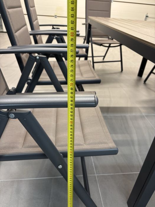 Stół ogrodowy aluminiowy Ibiza 180 cm Grey / Taupe+ 8 krzeseł