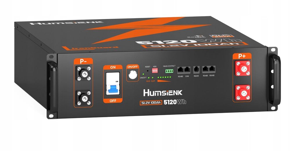 HUMSIENK magazyn energii 5.12kWh AKUMULATOR 48V 100Ah LiFePO4 3U RACK z BT