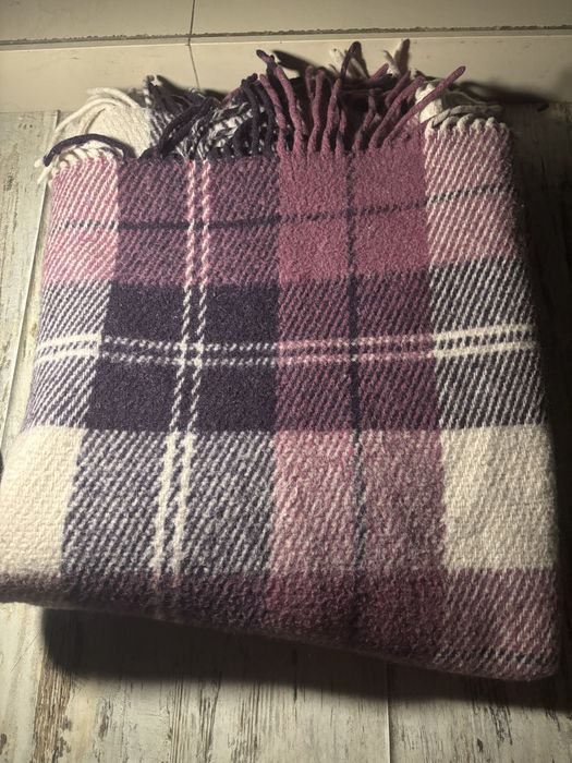 Плед шерстяной в клеточку