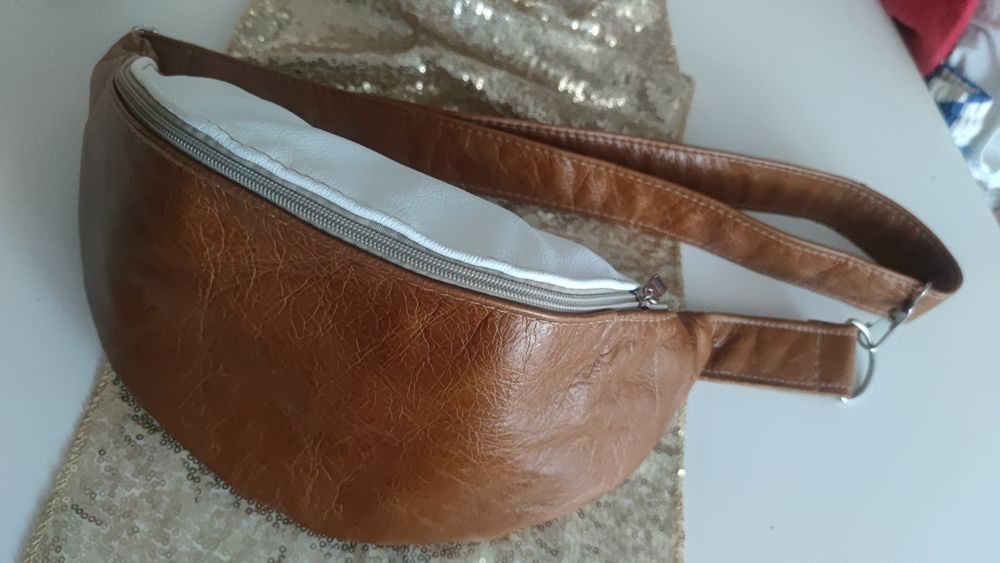 Nerka torebka skóra camel biały, brąz biała lv