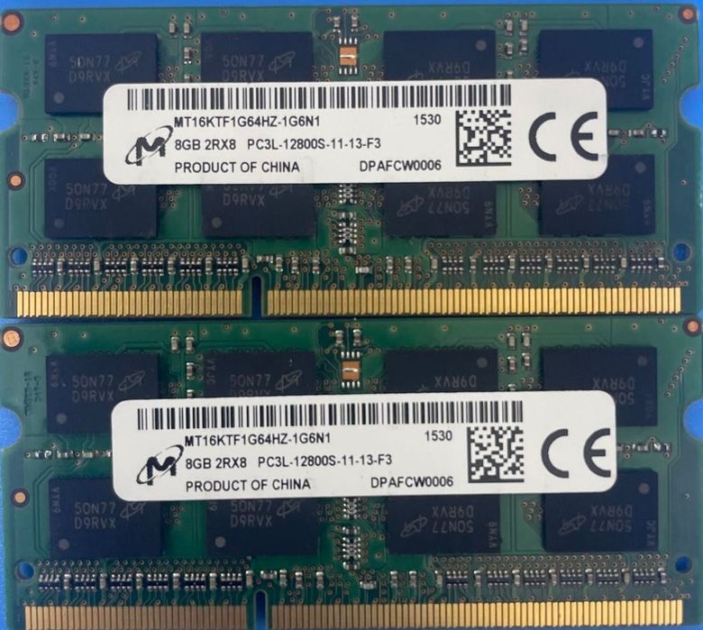 Micron DDR3L 16GB 2x8GB 1600MHz SODIMM