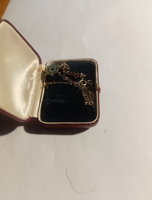 Fio com medalha e estojo tipo colar 36 cm