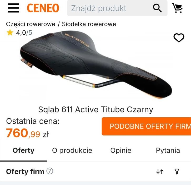 Siodełko enduro trail dh fr SQLab 611 active titube