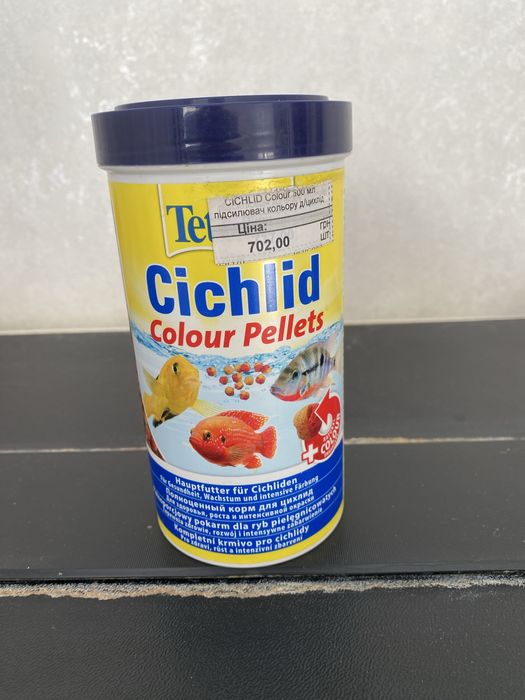 Корм для аквариумных рыб tetra cichlid colour pellets для цихлид
