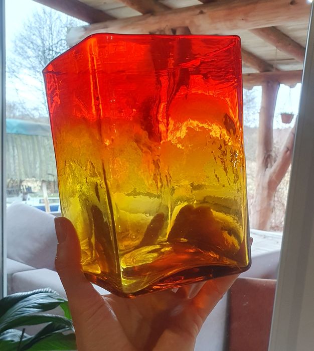 Wazon szklany "paper bag" vintage