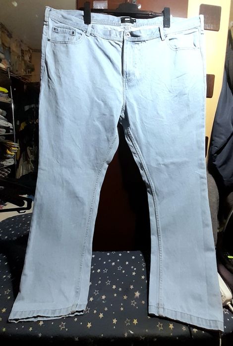 Ого-го какой размерчик мужские голубые джинсы батал, джинси блакитні