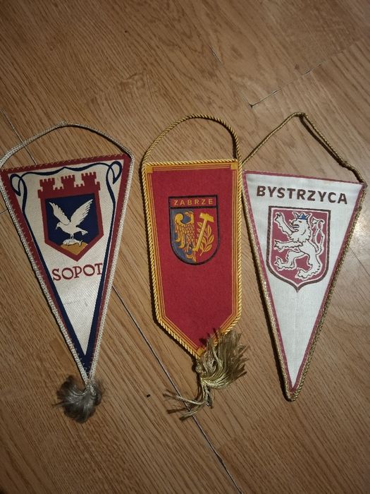 Zestaw proporczykow. Miasta  Polski.Sopot, Zabrze ,Bystrzyca Kłodzka