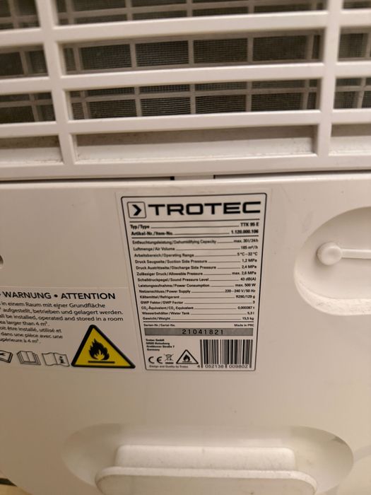 Osuszacz powietrza Trotec TTK 95 E 600W