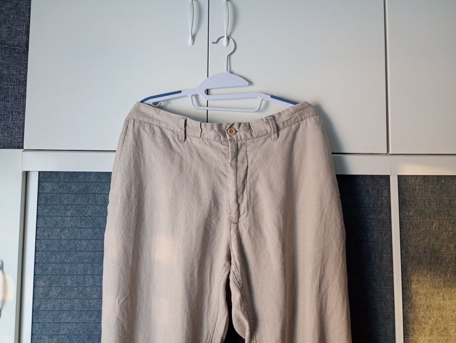 Lniane luźne spodnie GANT