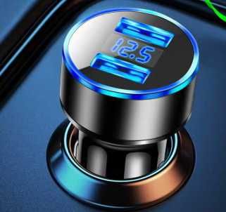 Автомобил. зарядное устройство с 2 USB-портами без функции вольтметра