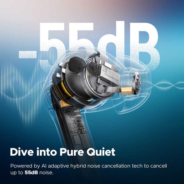 Навушники SoundPEATS Air5 Pro Qualcomm aptX Lossless LDAC Black/White