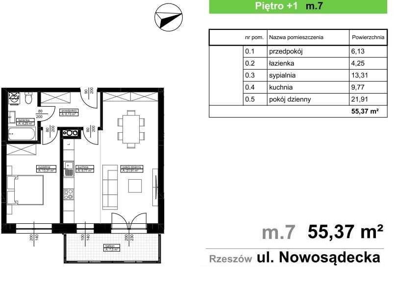 55m2 + garaż | stan deweloperski | Projektant