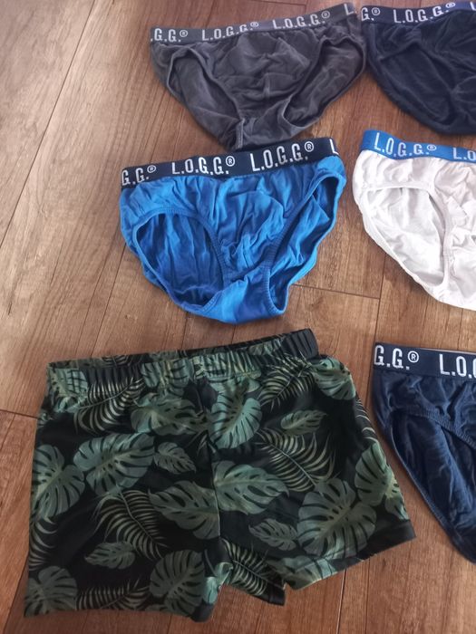 8 par slipów i kąpielówki r. 170