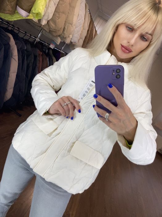 Демісезон весняна куртка бомбер пуховик натуральний пух Zarа h&m mango