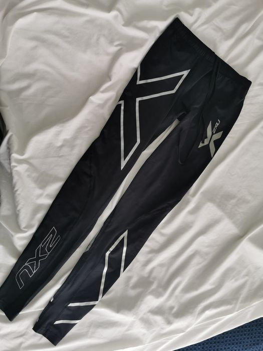 Legginsy termoaktywne męskie 2XU Core Compression black/silver 60% tan
