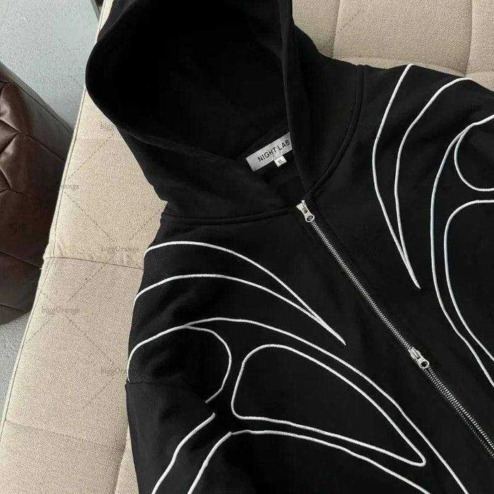 Зіп-худі Night Lab з трайбл принтом Opium Y2K / Зипка Найт Лаб кофта / Zip hoodie