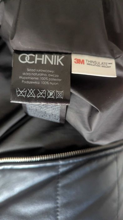 Męska kurtka skórzana OCHNIK | skóra + izolacja 3M | XL