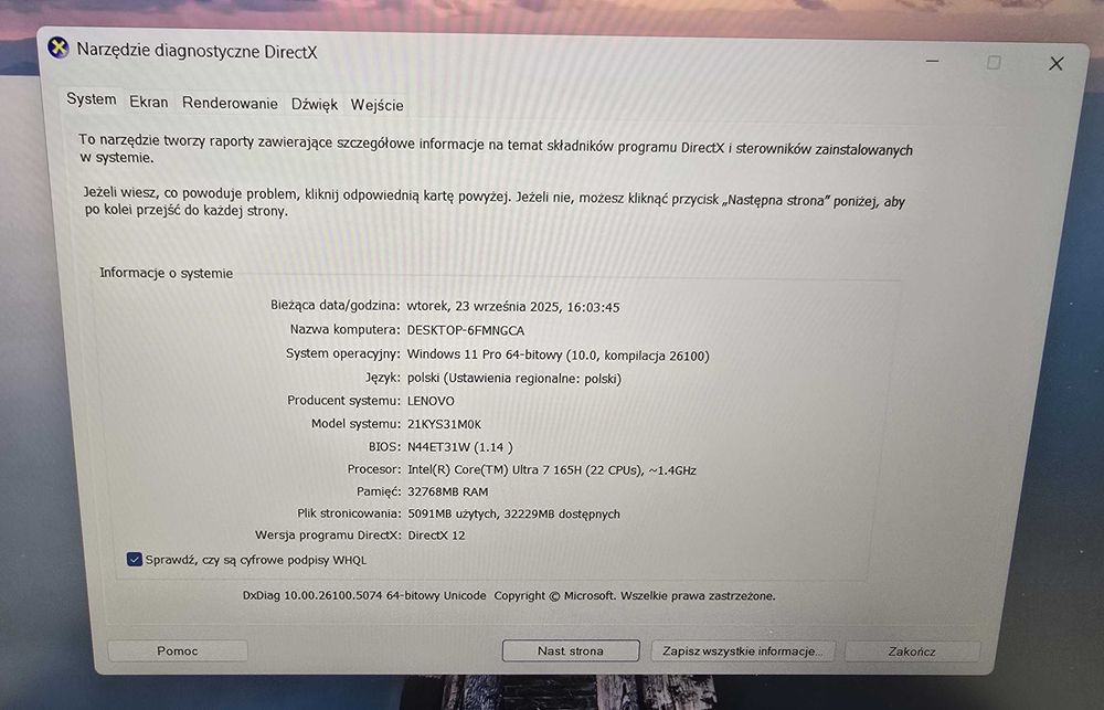 Laptop Lenovo ThinkPad P16V G2