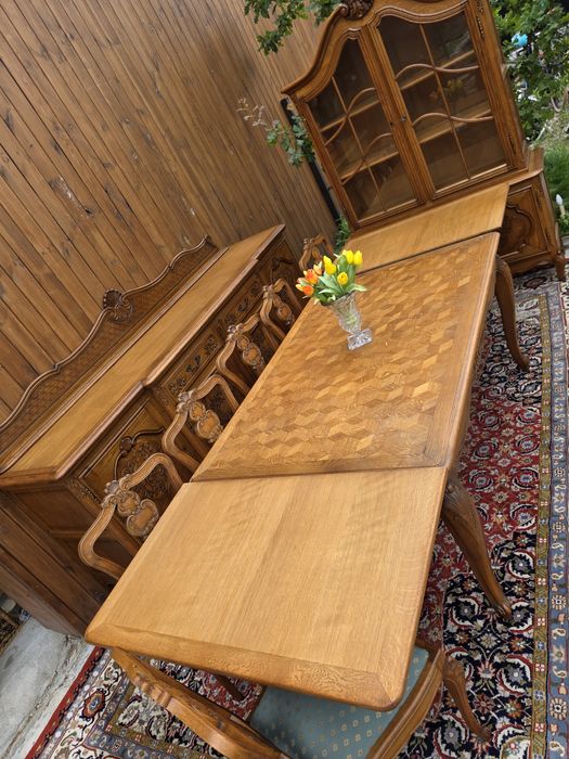 Rzeźbiona jadalnia Ludwik Prowansja stół komoda witryna  #1913 Węgrów