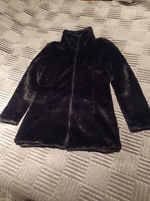 Nowa lekka kurtka czarne futerko damskie C&A r.36 S