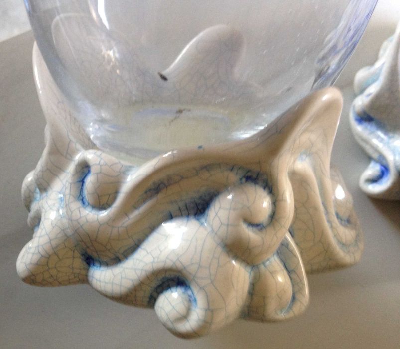 Peças decorativas antigas, jarra e vaso