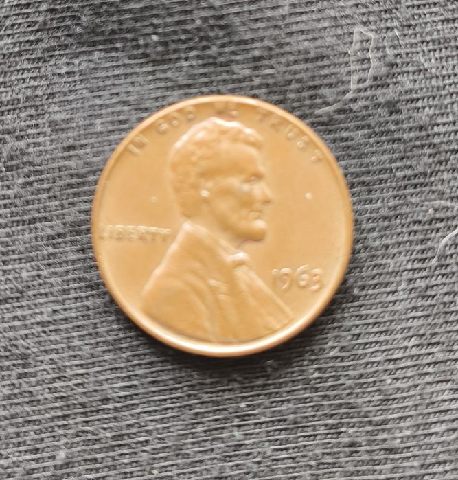Moeda um cêntimo de dólar de 1963