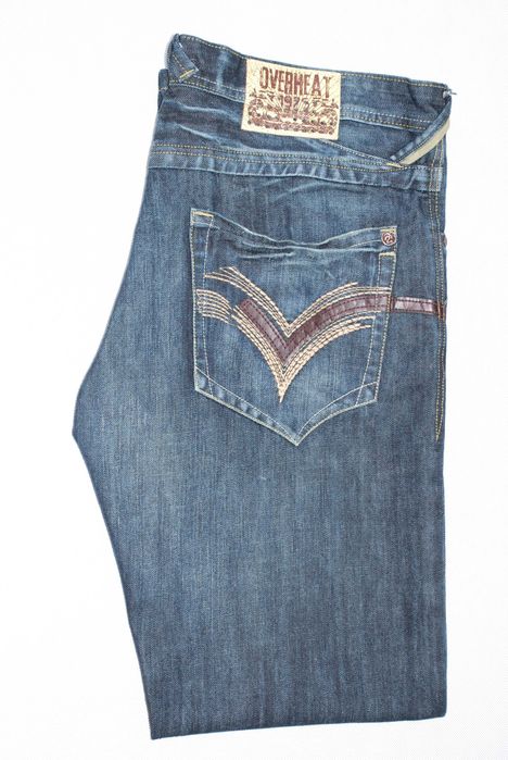 Jeansy krój prosty szeroki Over Heat 830 pas 100, 92, 90, 84, 82